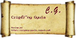 Czigány Gyula névjegykártya