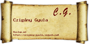 Czigány Gyula névjegykártya